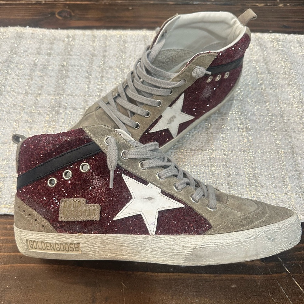 SOLD - AUTHENTIC Golden Goose MidStar Glitter Sneakers